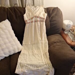 Flying Tomato Cream Lace Maxi Dress